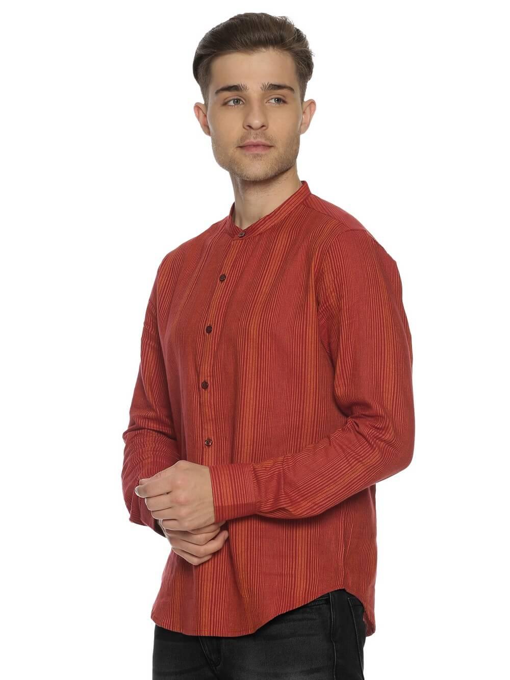 Jacquard Woven Ginger Men Slim Fit Full sleeves Shirt WeaversKnot