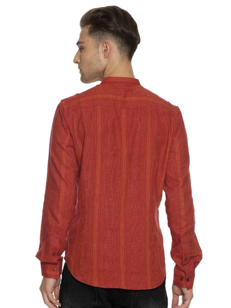 Jacquard Woven Ginger Men Slim Fit Full sleeves Shirt WeaversKnot