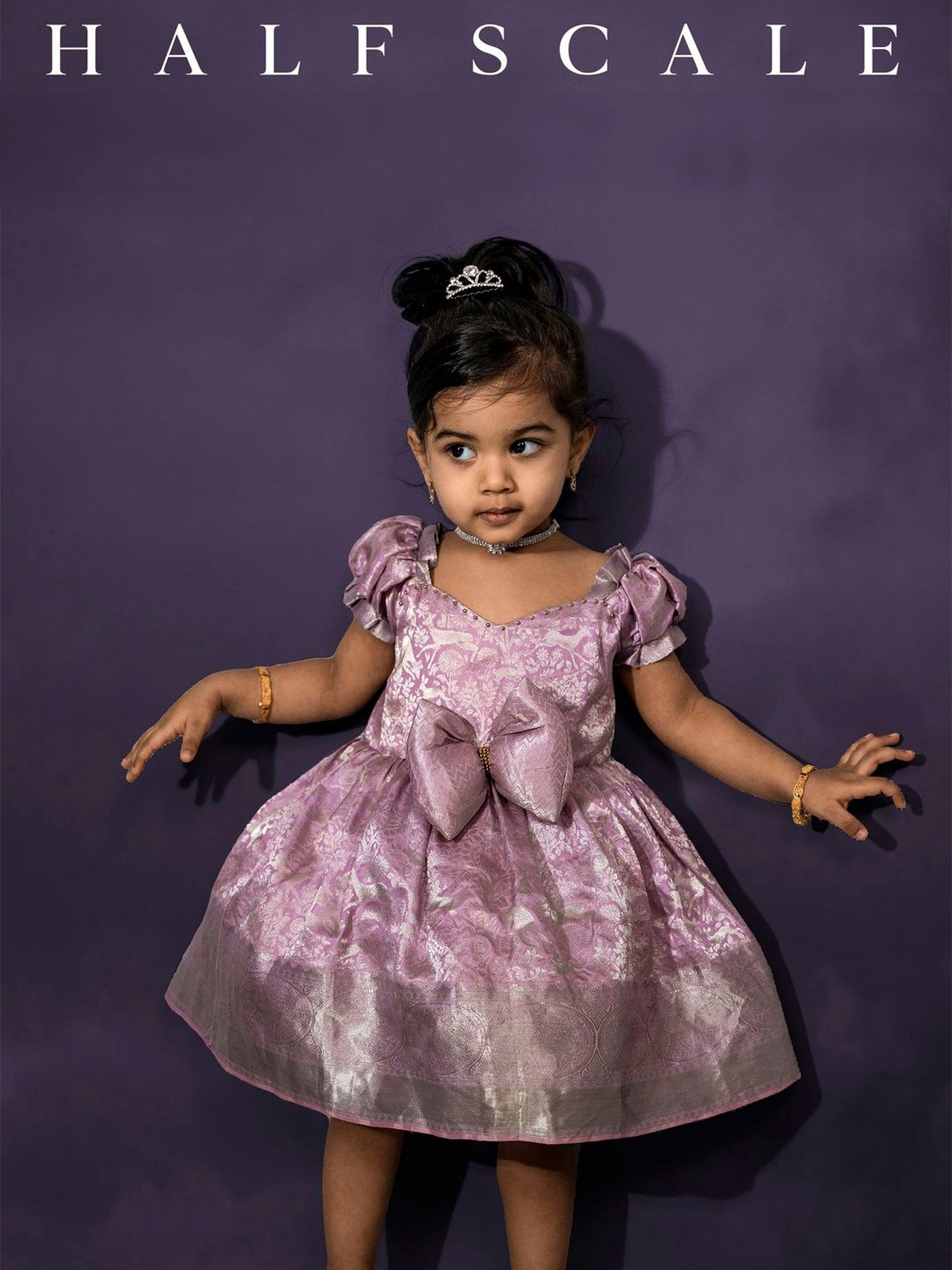 Lavender kanchi Pattu Frock for Baby Girl