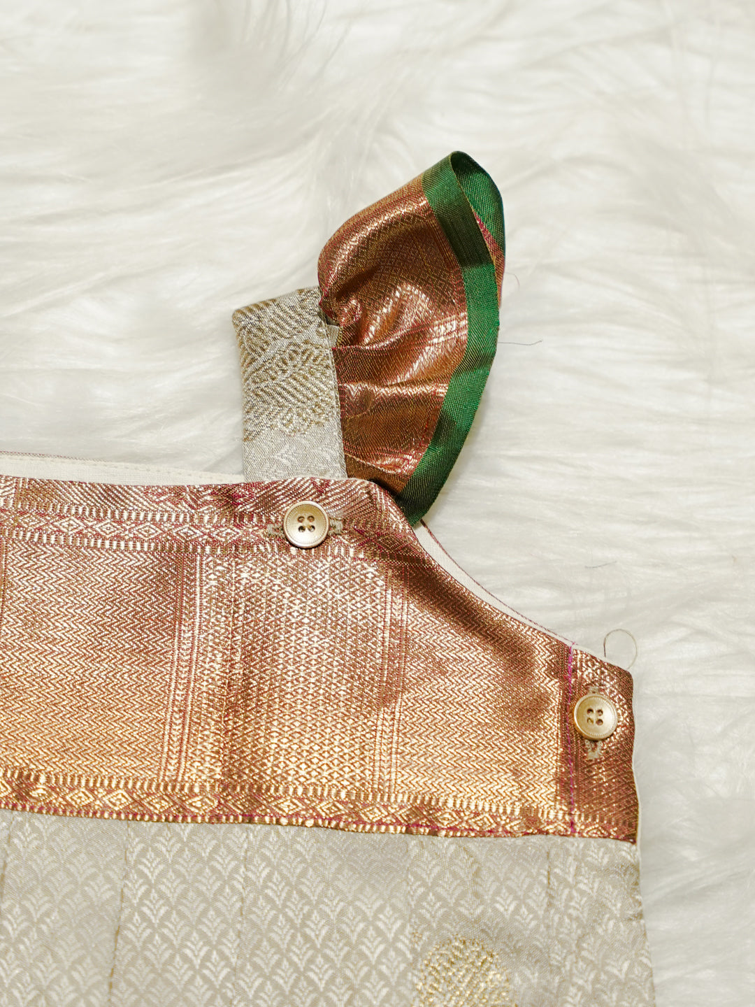 Ivory & Rose Gold Newborn Girl Romper