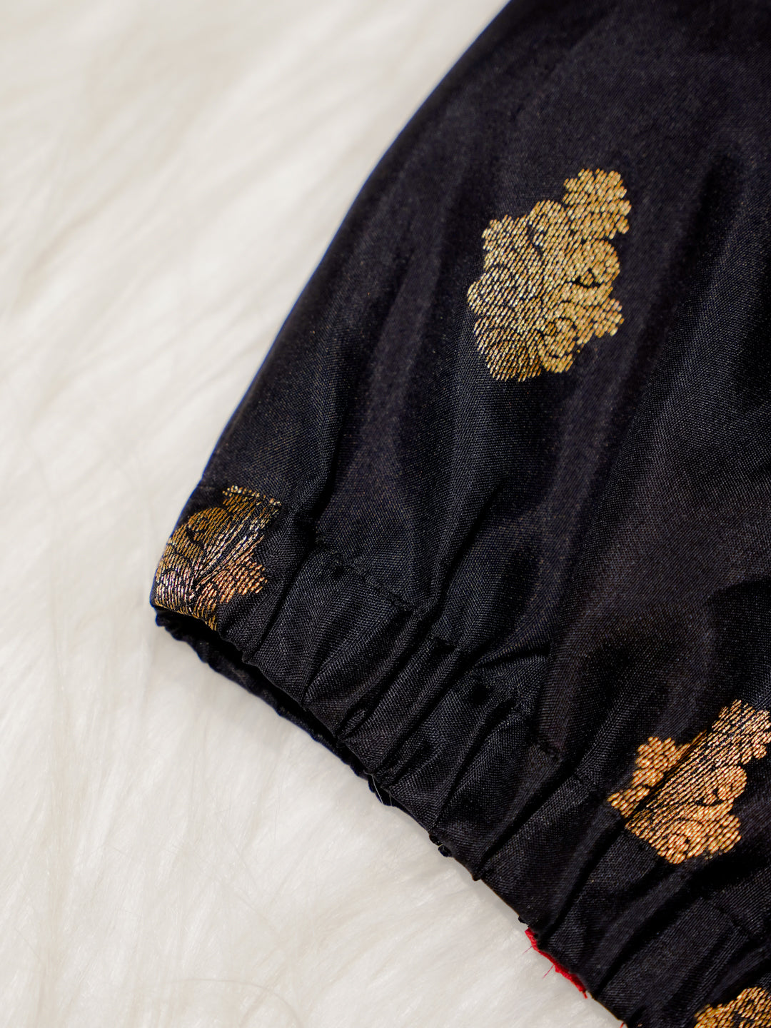 Red Newborn Unisex Hooded Jacket with Zari Motifs