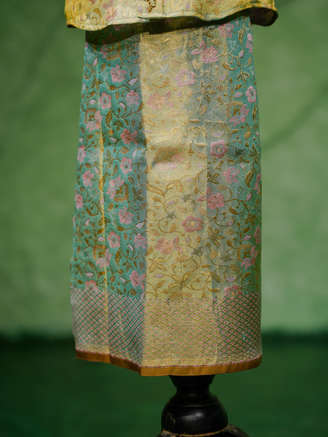 The "Little Lover Set" – Hand-Beaded Pure Kanchipuram Silk Vesti Shirt & Dhoti