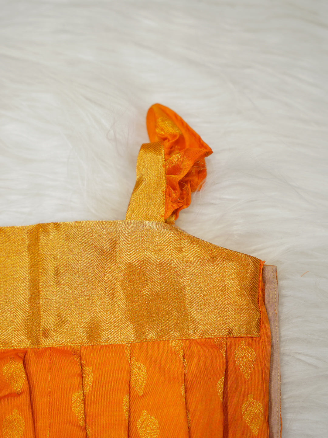 Marigold Gold Silk Newborn Romper Set