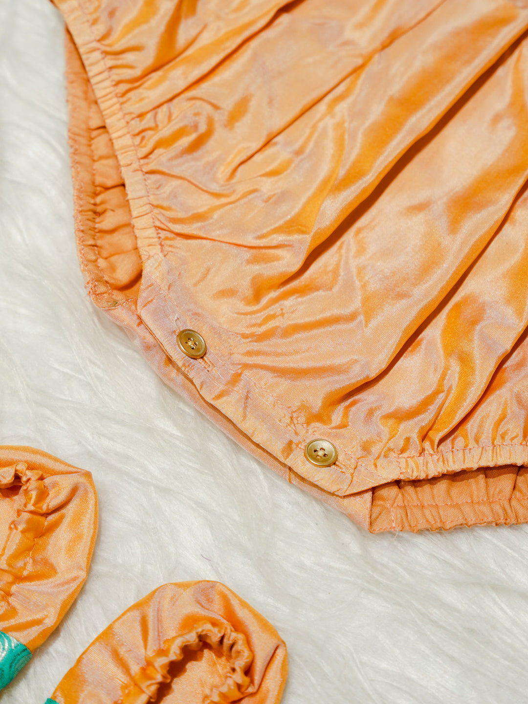 Mint Green & Peach Newborn Girl Romper