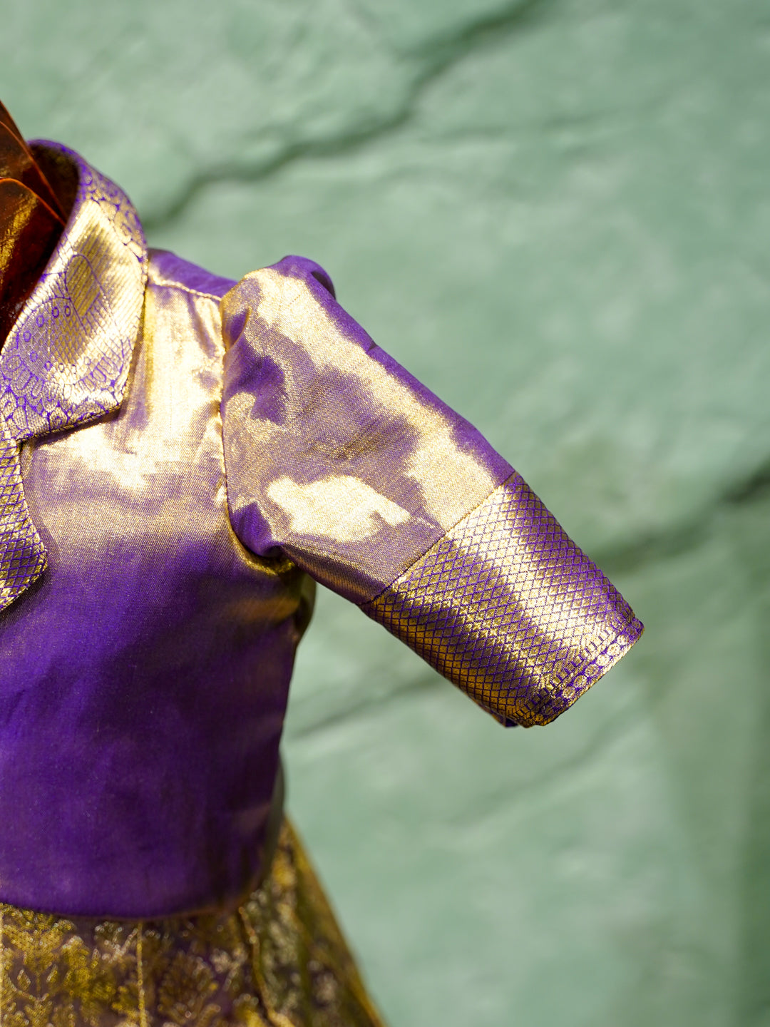 Purple & Gold Baby Girl Waistcoat Gown