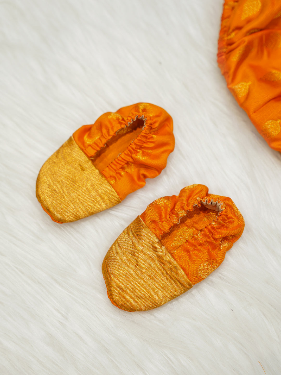 Marigold Gold Silk Newborn Romper Set