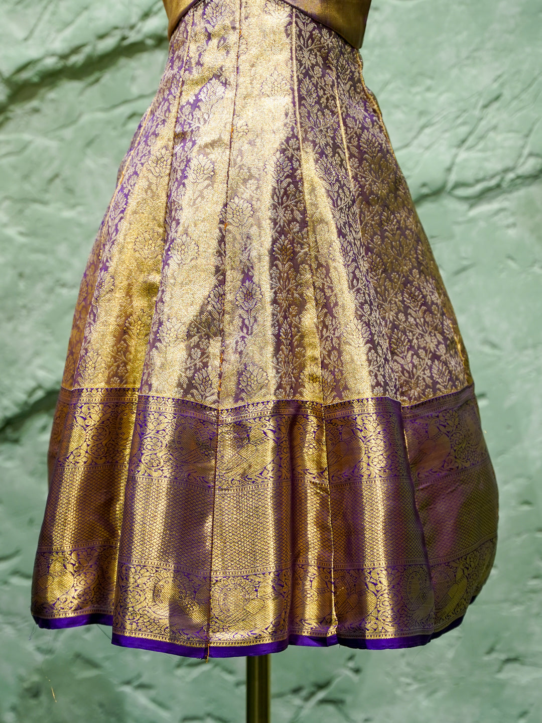 Purple & Gold Baby Girl Waistcoat Gown