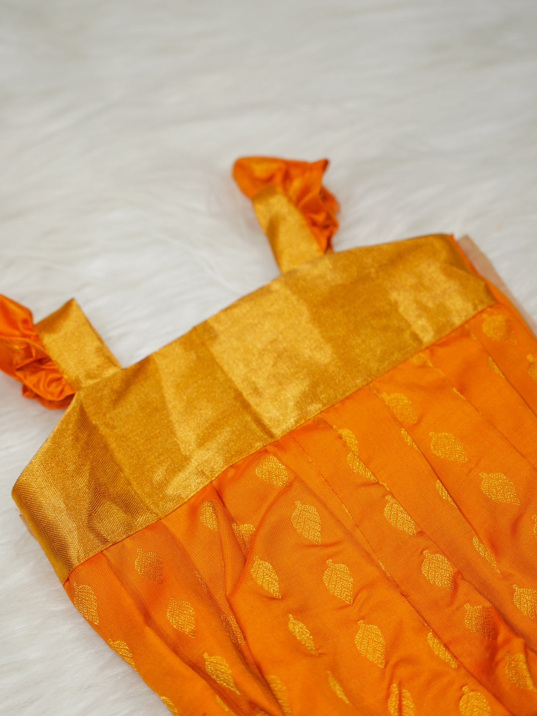 Marigold Gold Silk Newborn Romper Set