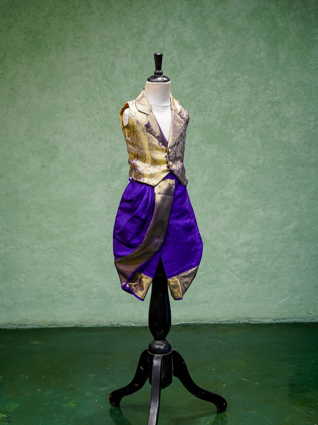 Purple Baby Boy Waistcoat Dhoti Set