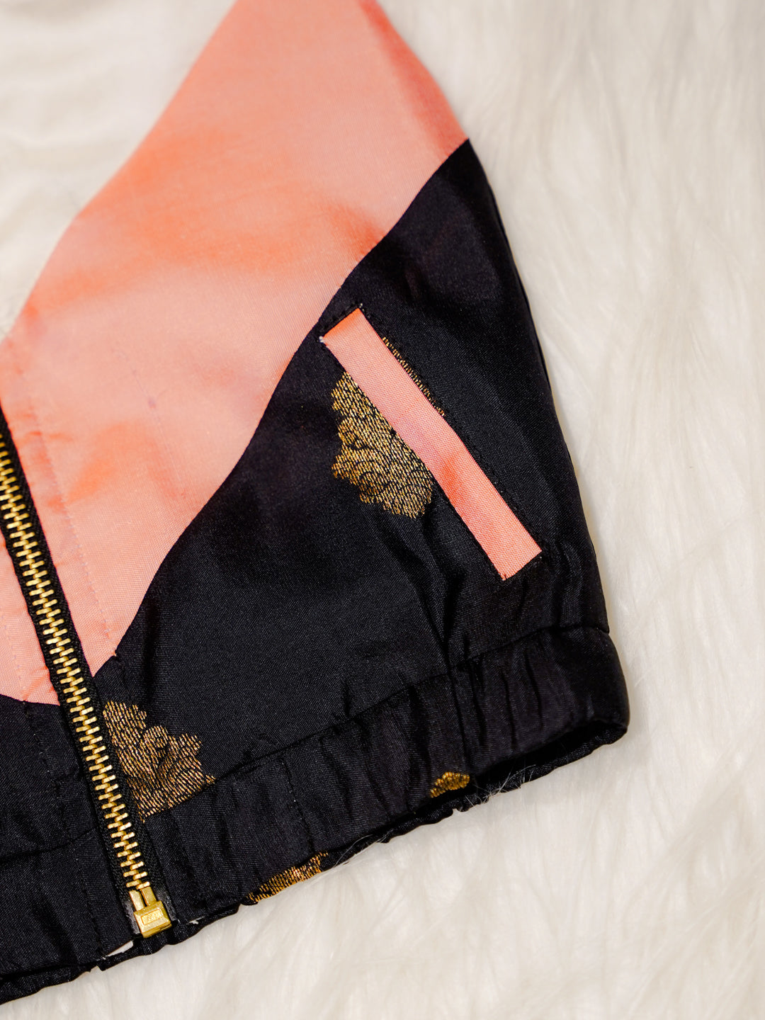 Ivory Newborn Unisex Hooded Jacket with Contrast Panels