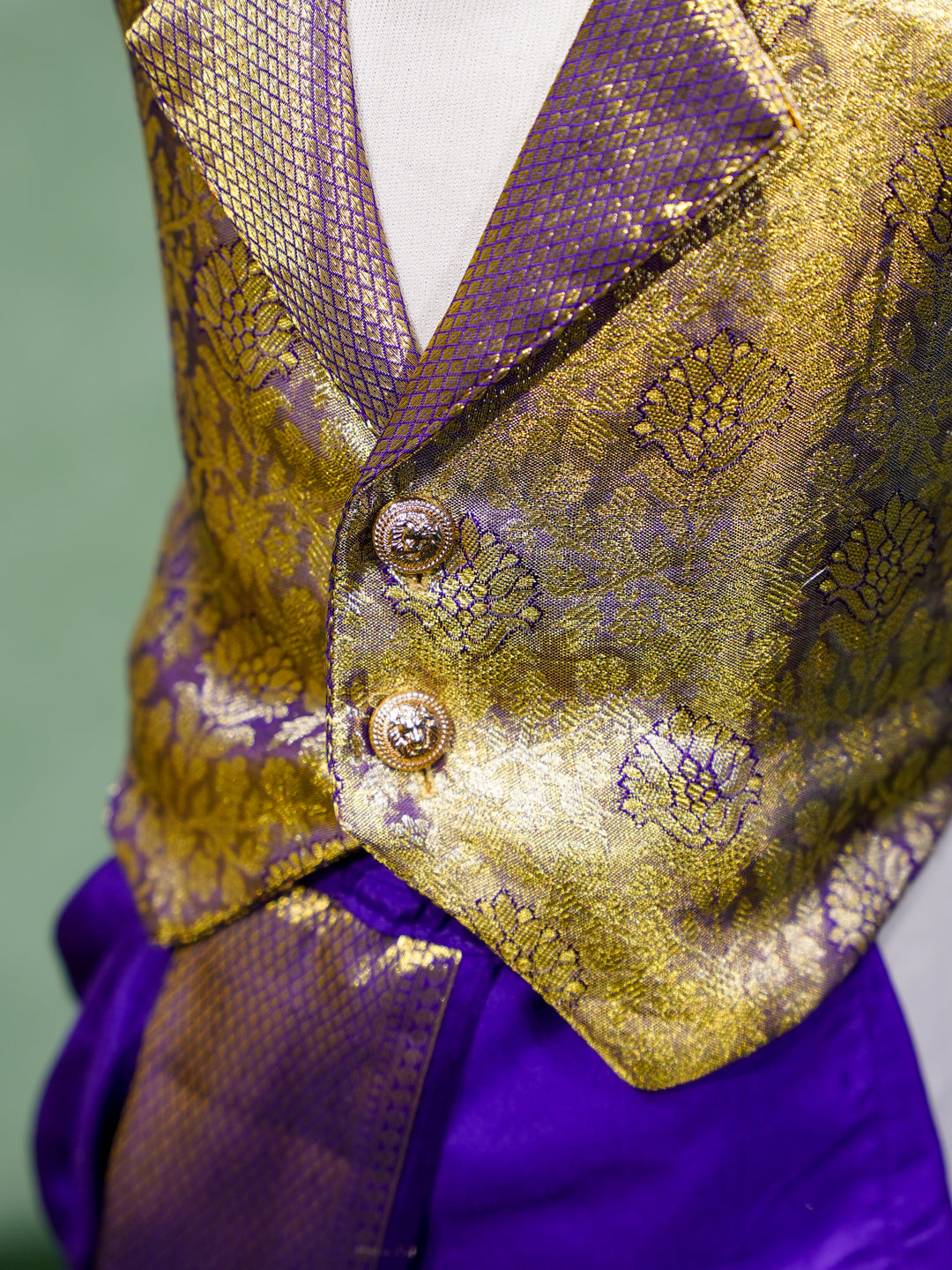 Purple Baby Boy Waistcoat Dhoti Set