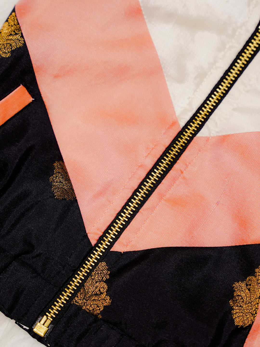 Ivory Newborn Unisex Hooded Jacket with Contrast Panels