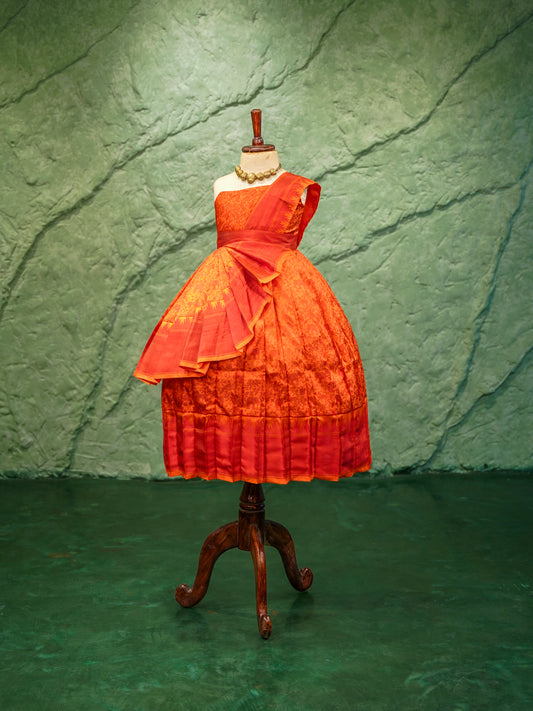 Vanasingaram Kids Kanchipuram Silk Gown – Glory of the Forest