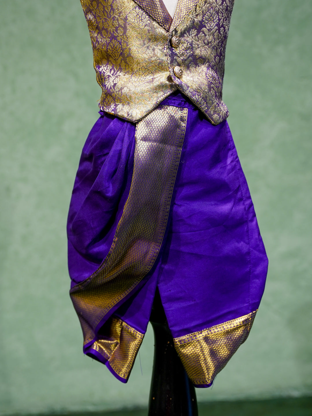 Purple Baby Boy Waistcoat Dhoti Set