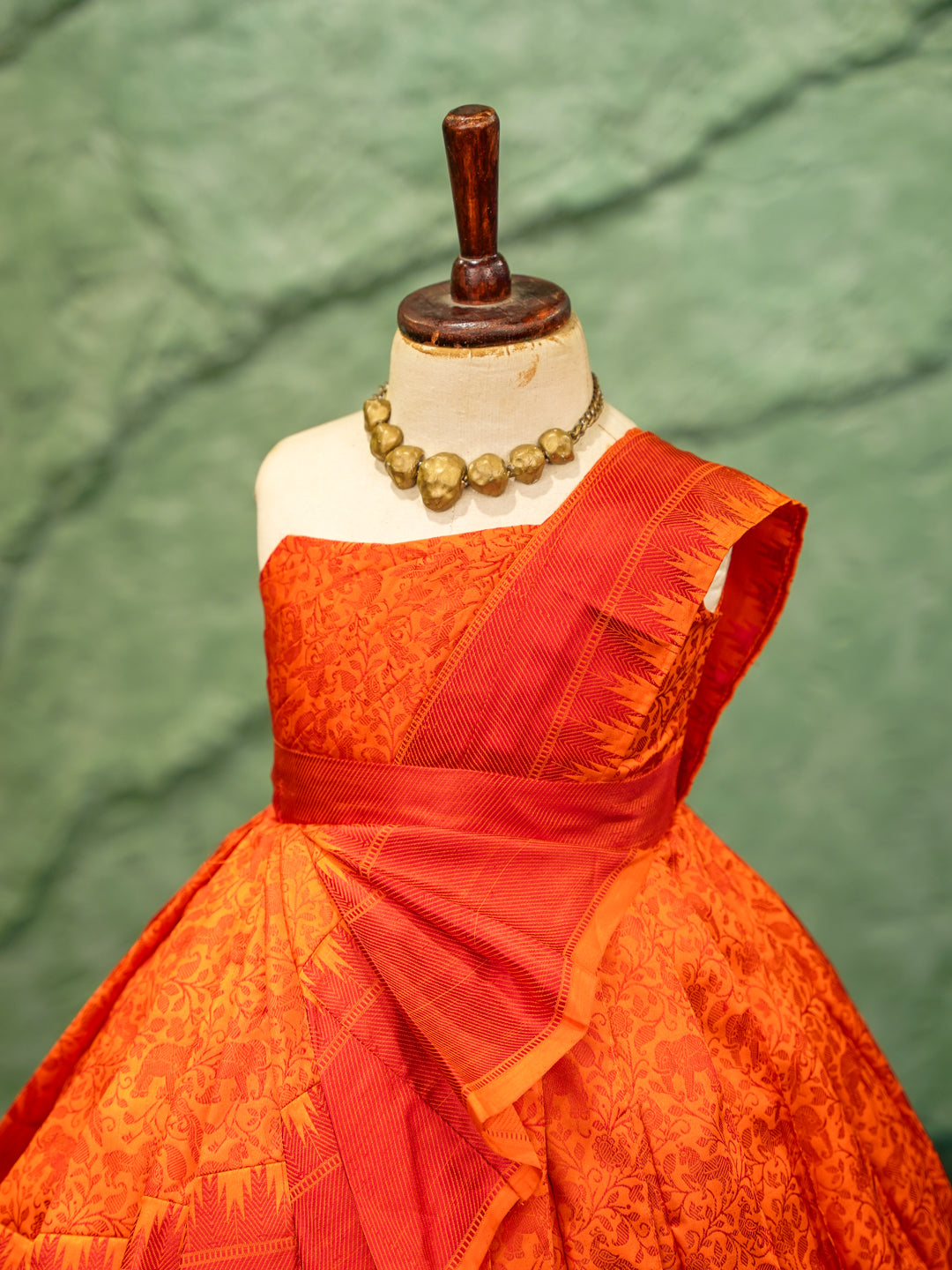 Vanasingaram Kids Kanchipuram Silk Gown – Glory of the Forest
