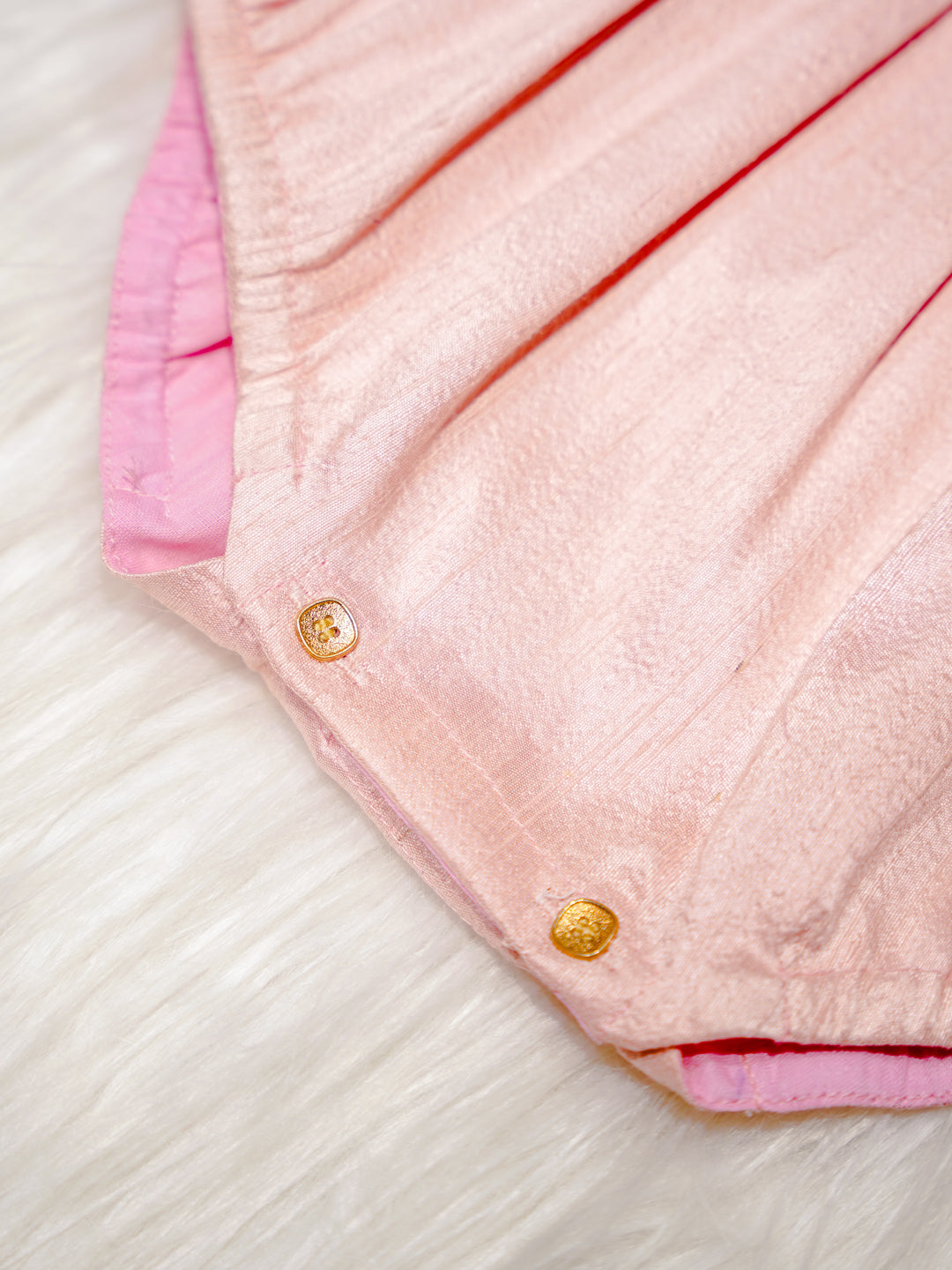 Blush Pink Newborn Girl Romper with Lavender Yoke