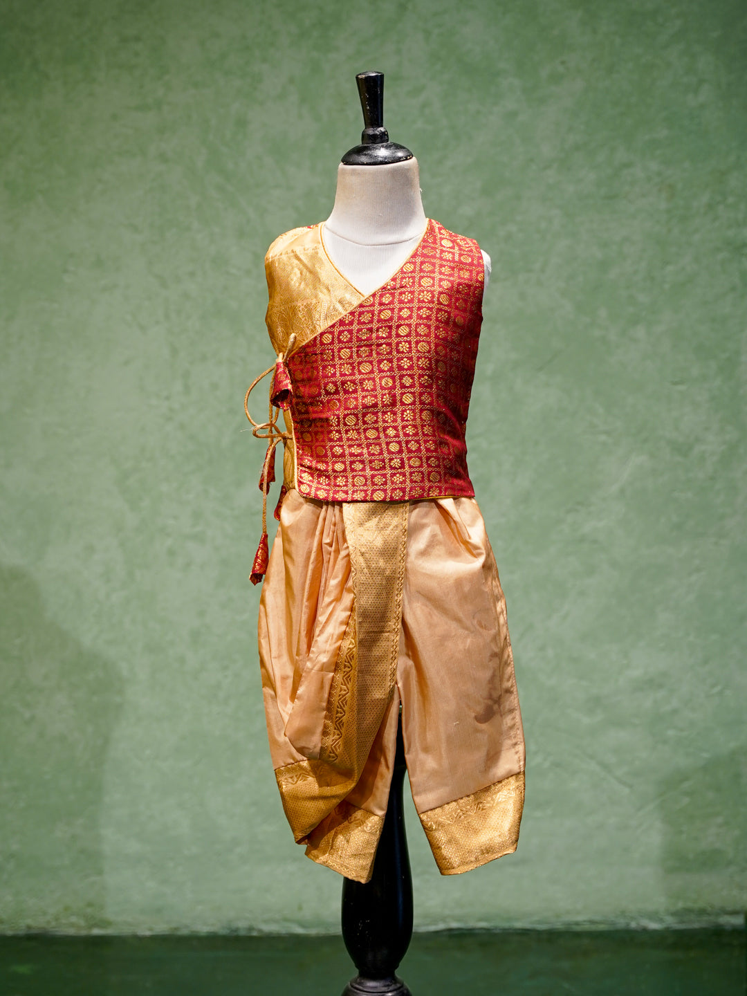 Red Baby Boy Waistcoat Dhoti Set