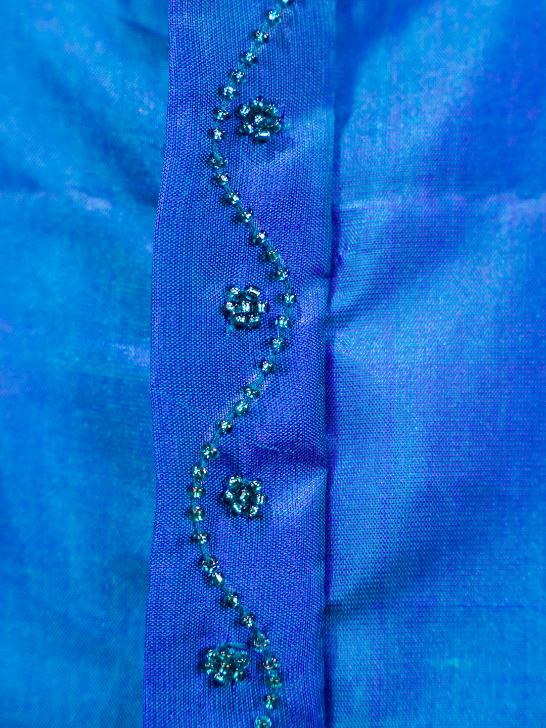 Blue Kids Vesti & Shirt Set — Pure Kanchipuram Silk with Zari Border