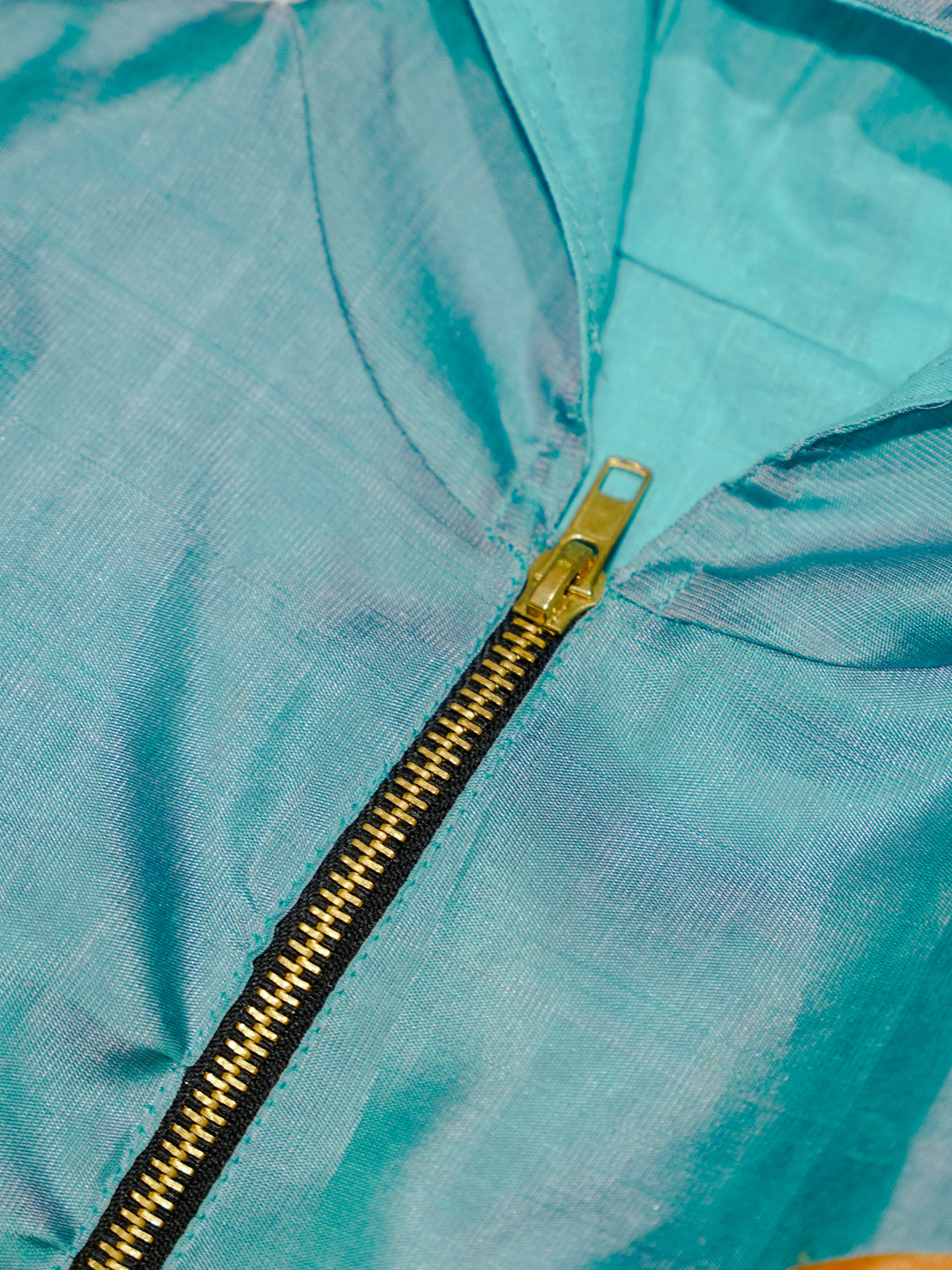 Sky Blue Newborn Hooded Jacket with Zari Motifs