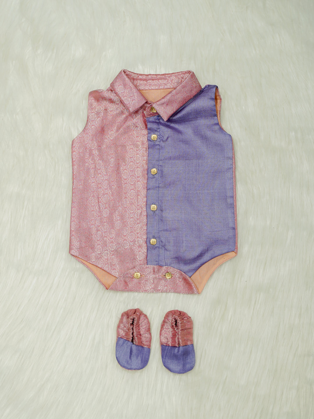 Pink Purple Classic Baby Boy Romper