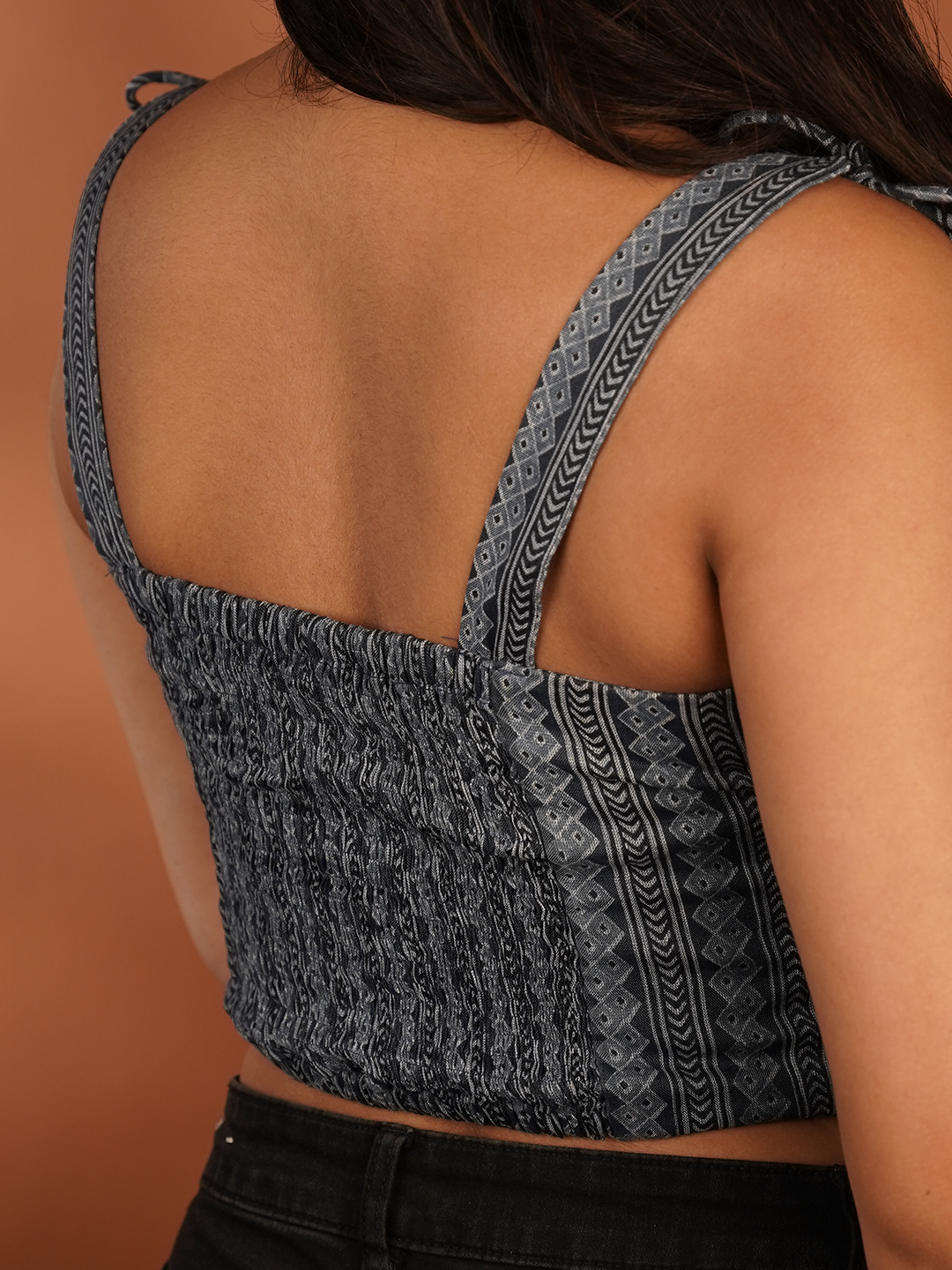 Grey Tribal Stripes Corset – Timeless Fashion Statement with a Modern Twist