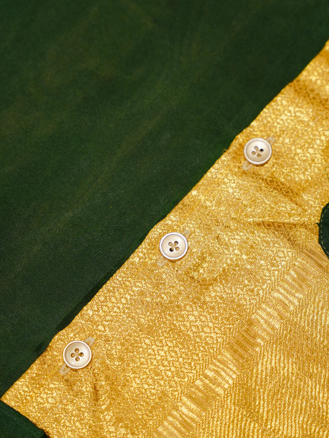 Green Gold Boy Romper with Contrast Panel