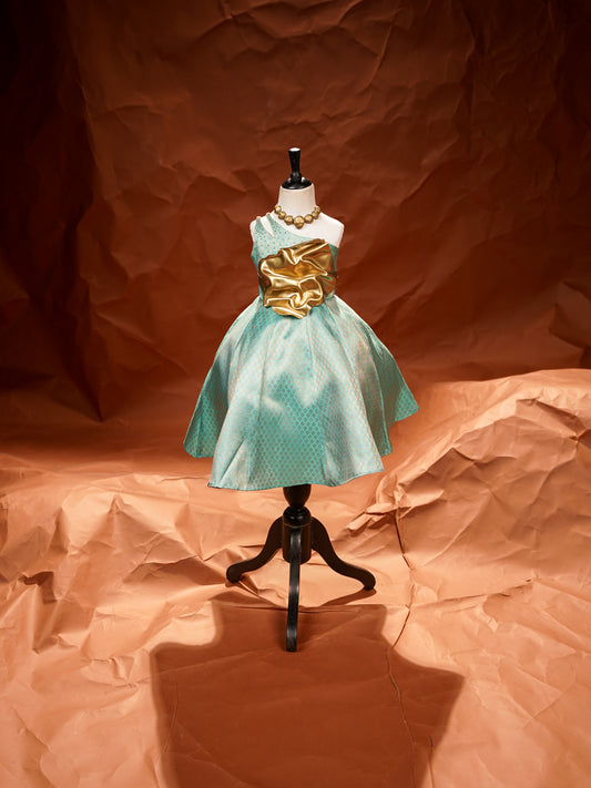 Mint Royale – One-Shoulder Silk Party Gown
