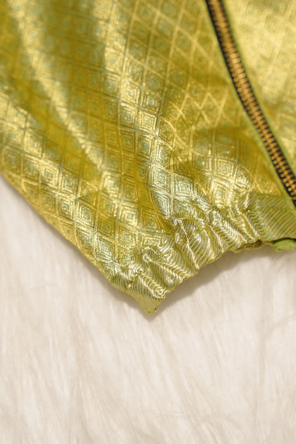 Lime Green Newborn Unisex Hooded Jacket with Woven Design