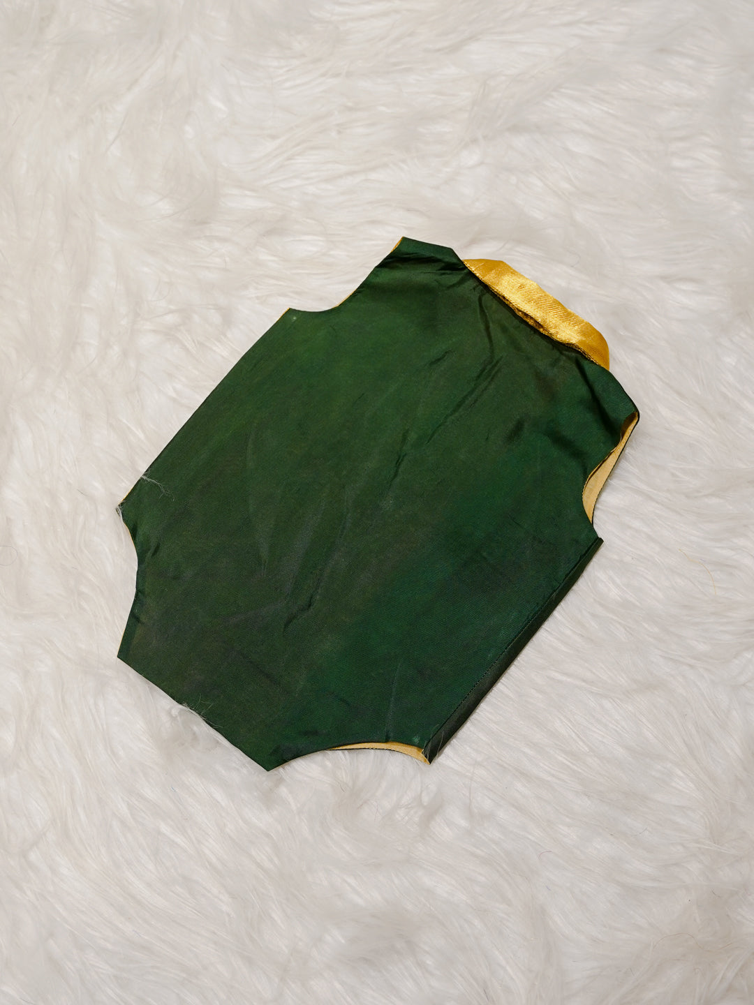 Green Gold Boy Romper with Contrast Panel