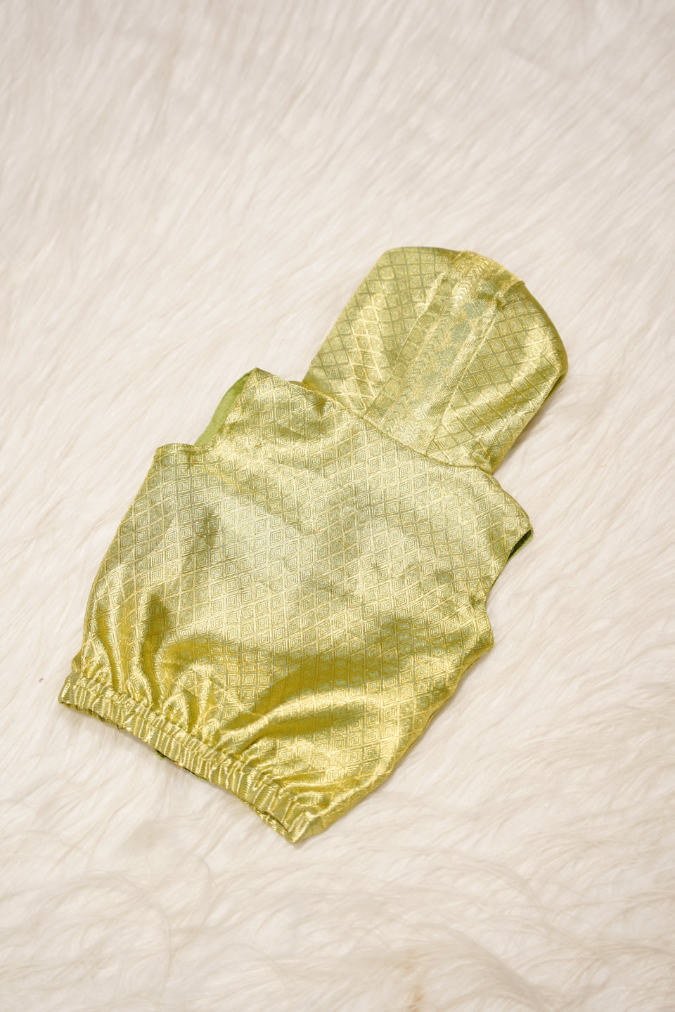 Lime Green Newborn Unisex Hooded Jacket with Woven Design