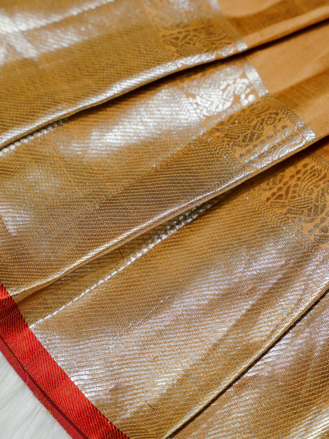 Gold & Red Kanchipuram Silk Baby Gown