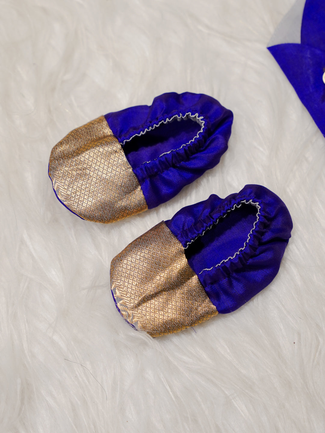 Blue Gold Boy Romper with Contrast Panel