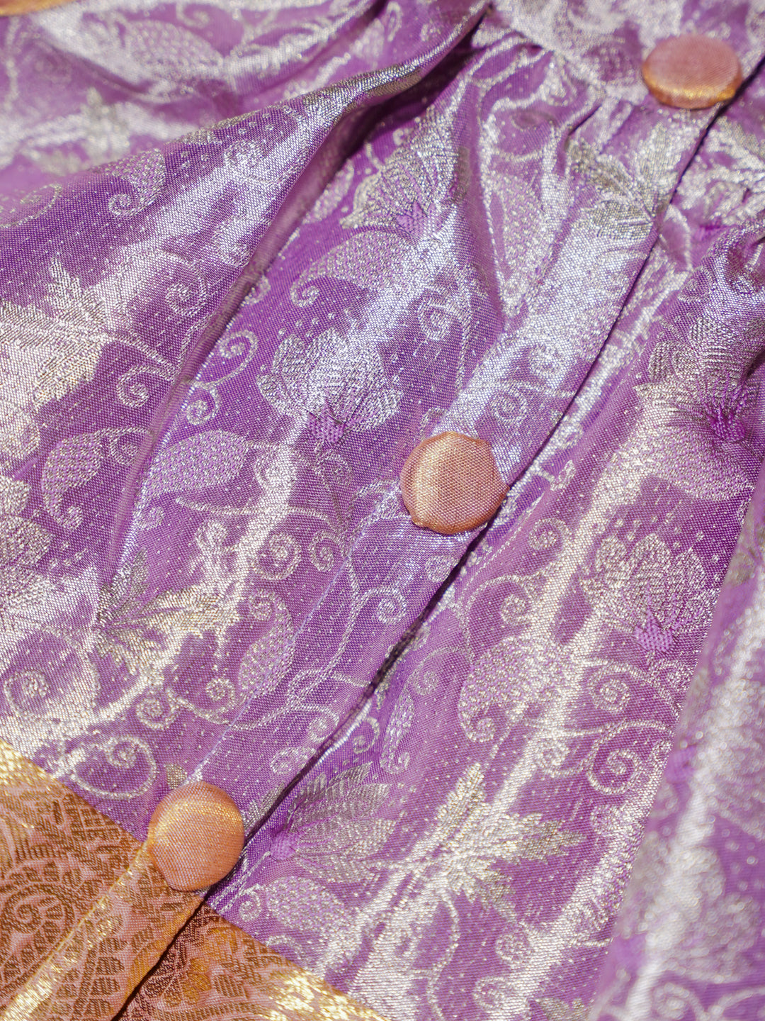 Lavender Newborn Girl Gown with Zari Border