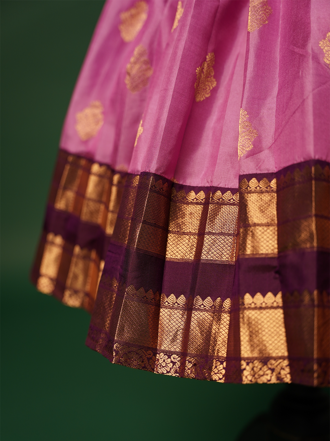 Elegant Pink and Violet Pavada Set for Traditional Grace