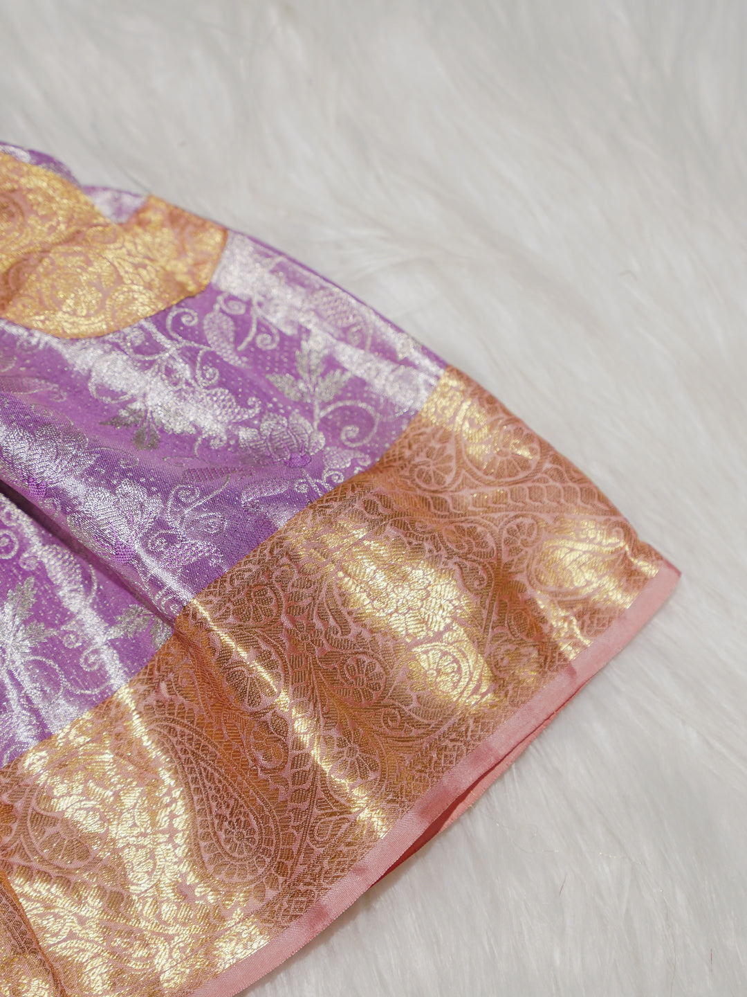 Lavender Newborn Girl Gown with Zari Border