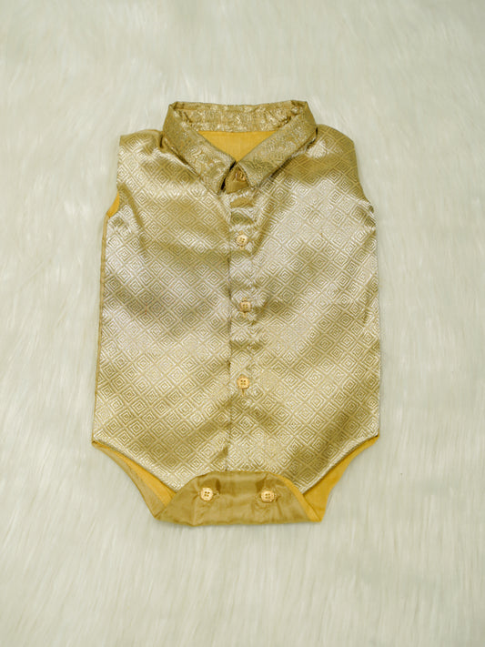 Gold Geometric Baby Boy Romper