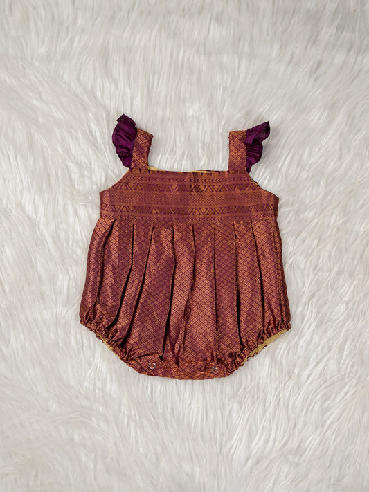 Mango Maroon Kanjivaram Romper