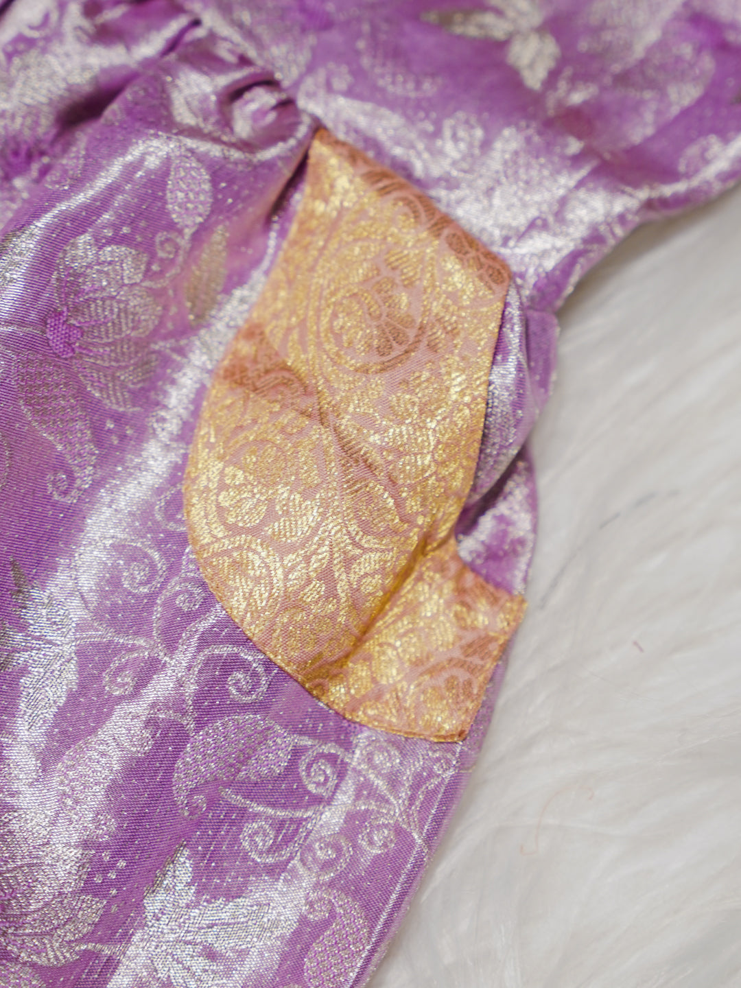 Lavender Newborn Girl Gown with Zari Border