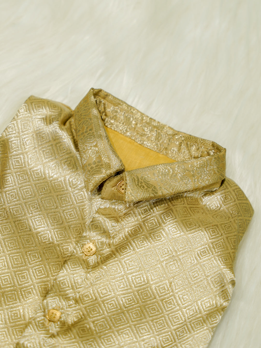 Gold Geometric Baby Boy Romper