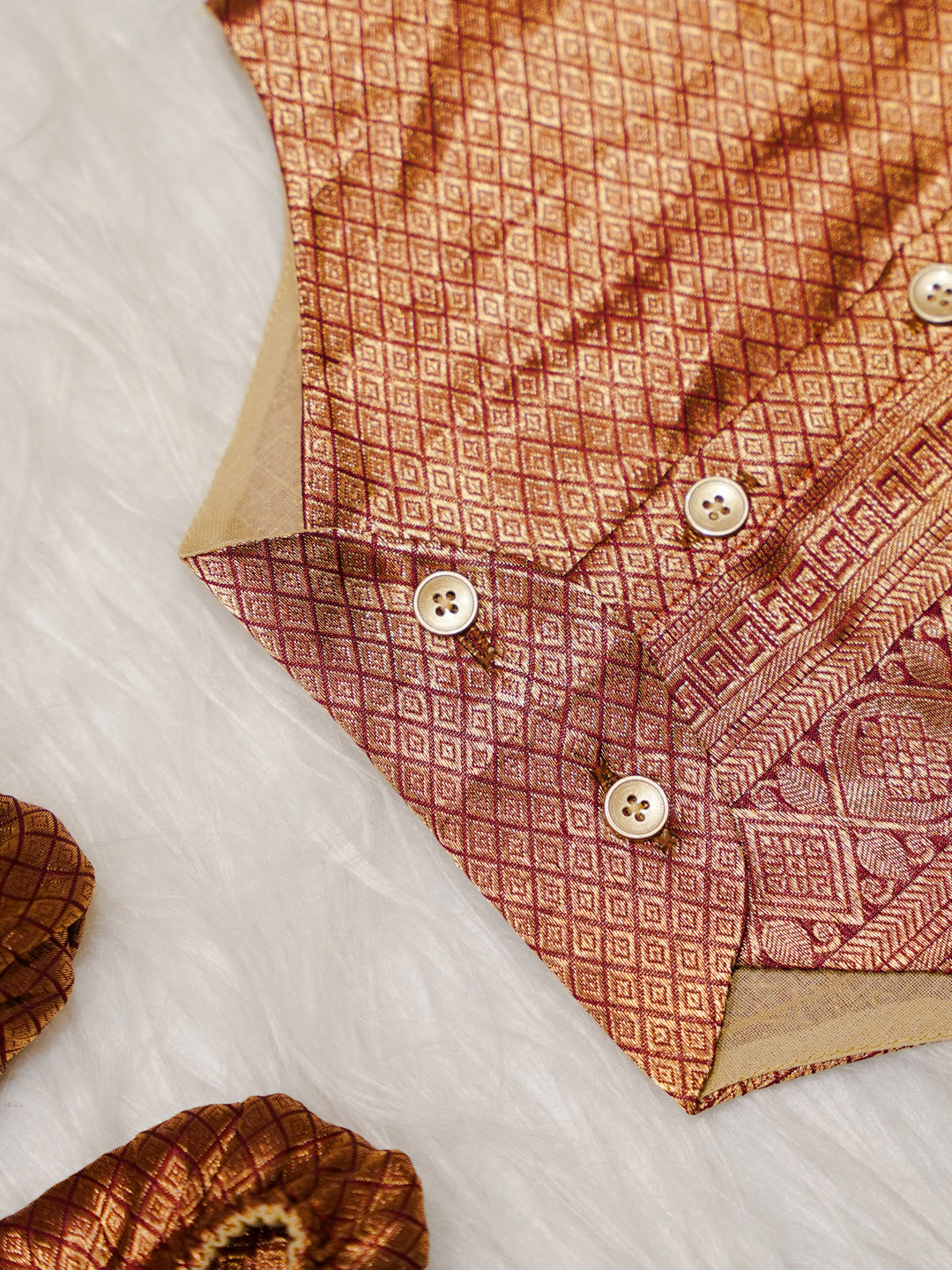 Copper Boy Romper with Zari Border