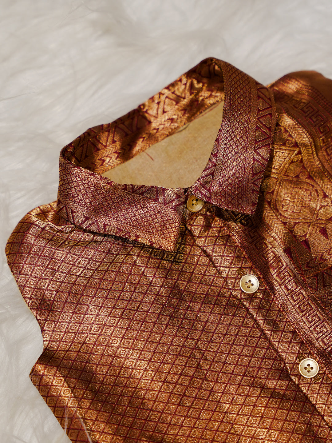 Copper Boy Romper with Zari Border