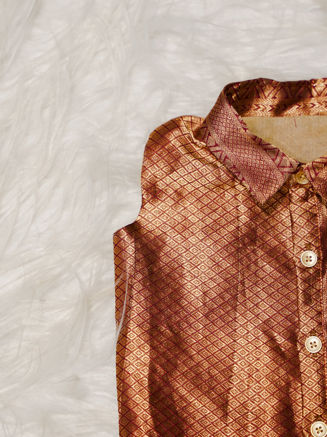 Copper Boy Romper with Zari Border