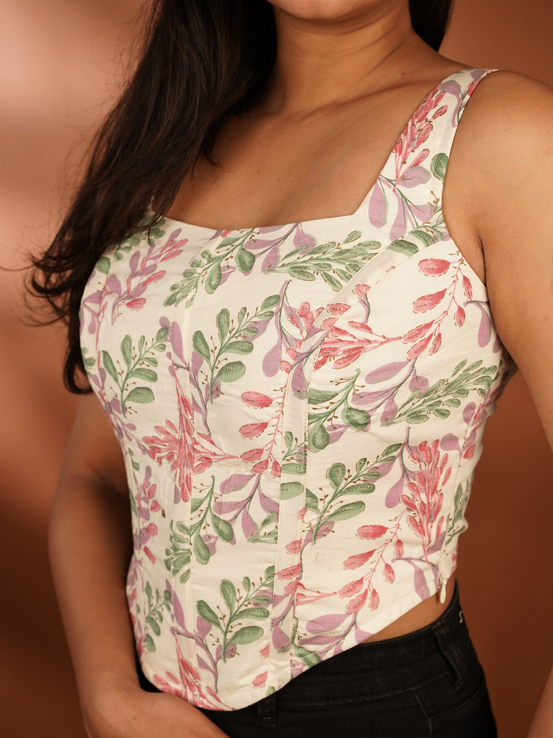 White Floral Corset for women