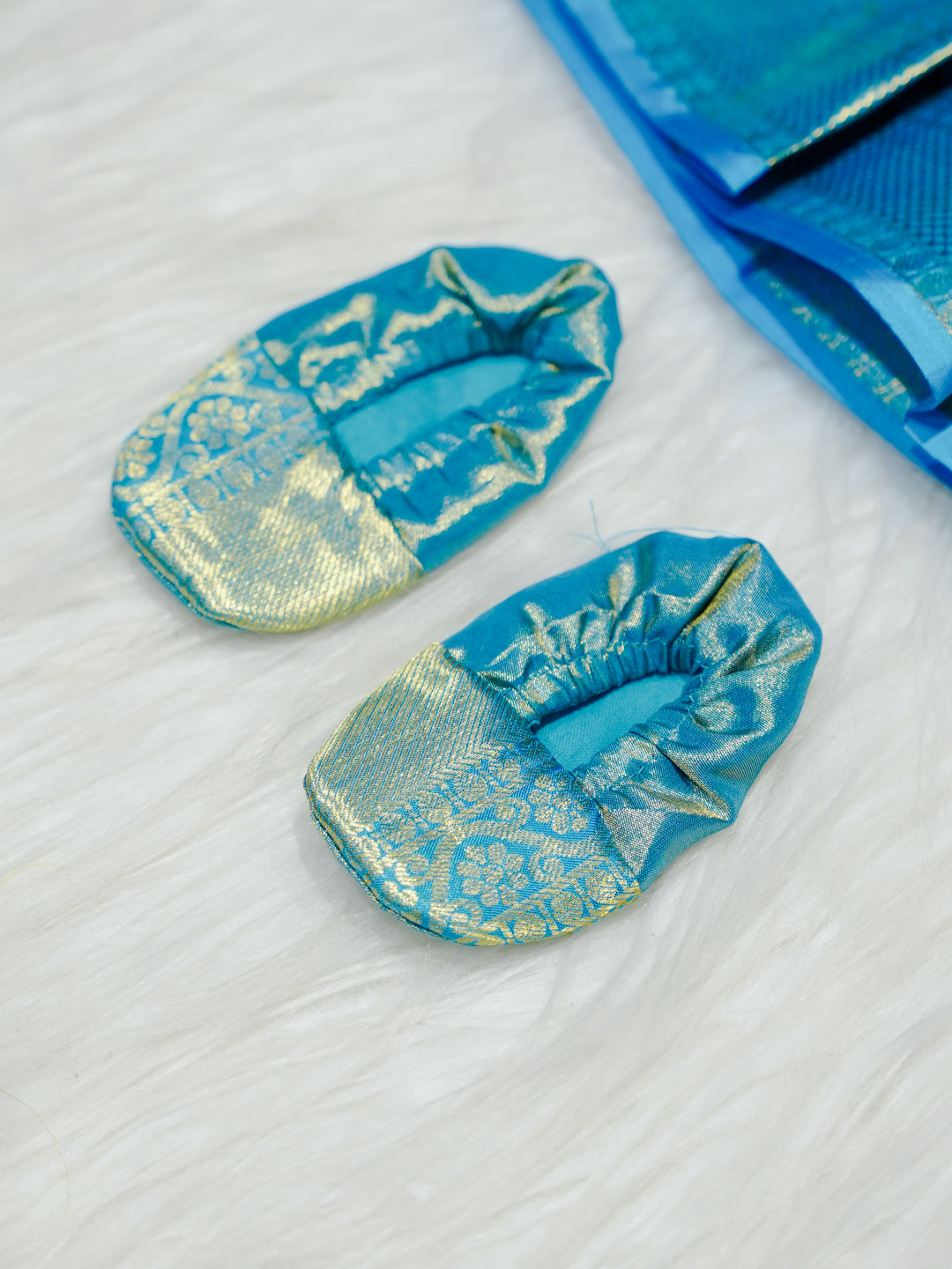 Sky Blue Kanchipuram Silk Baby Gown