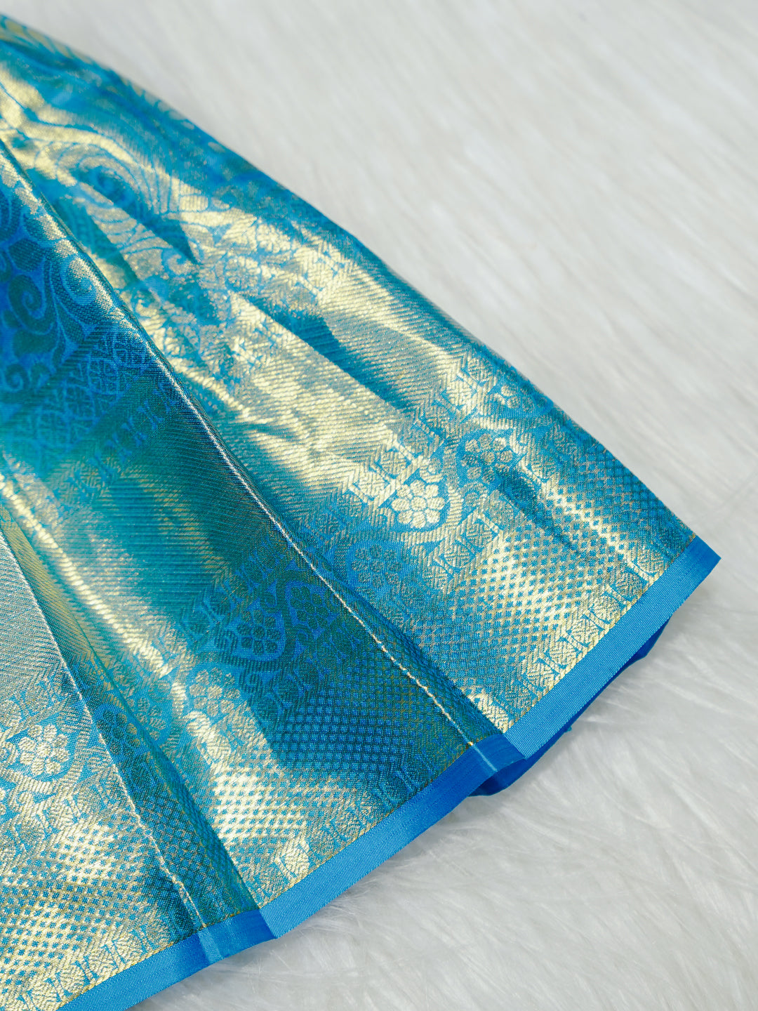 Sky Blue Kanchipuram Silk Baby Gown