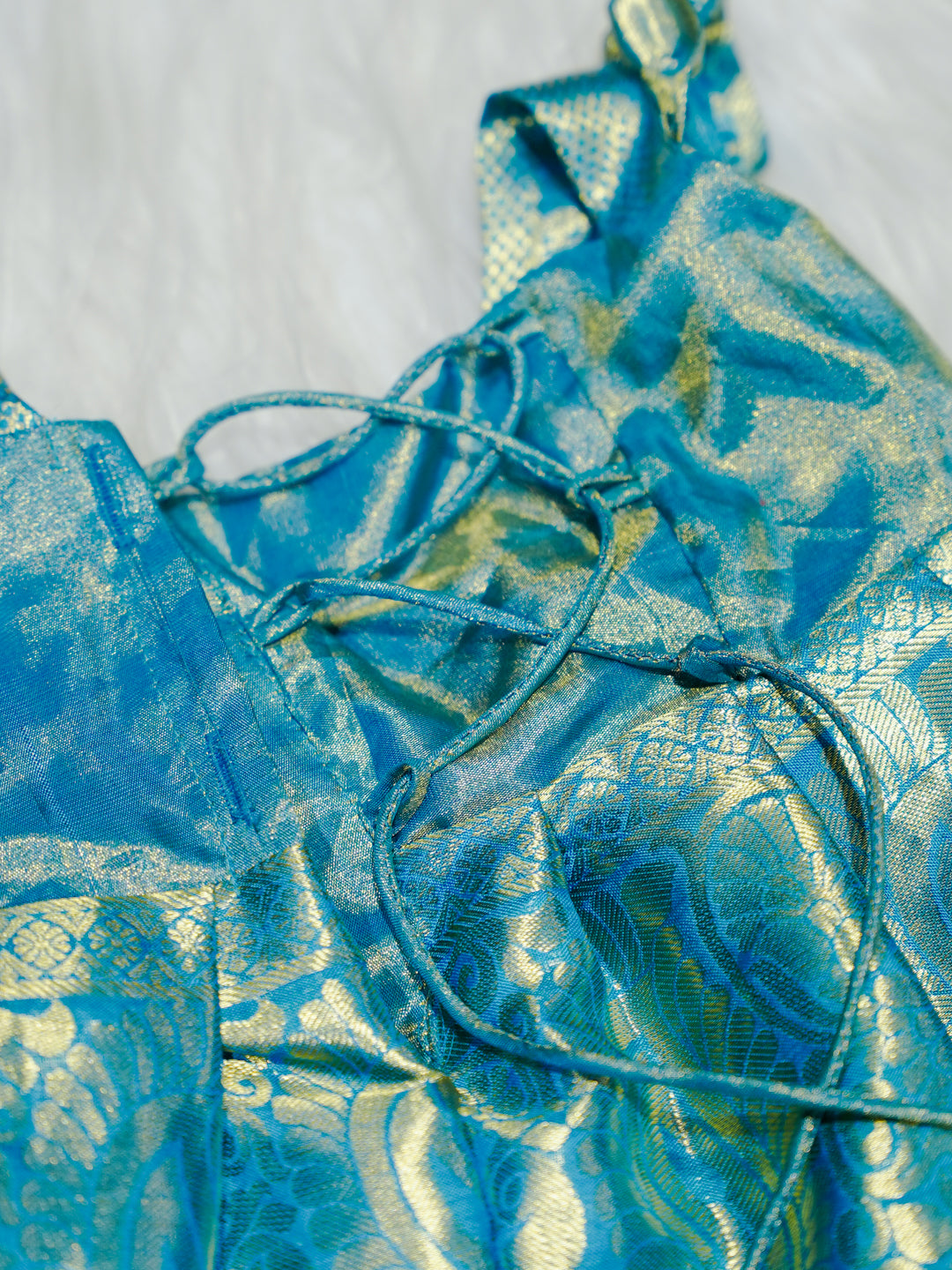 Sky Blue Kanchipuram Silk Baby Gown
