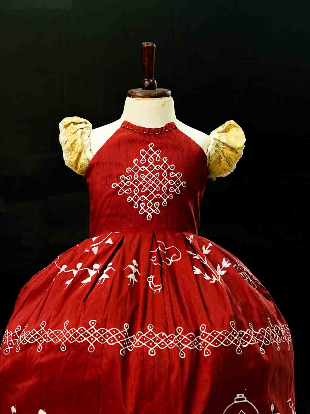 Jam Red Hand-painted Gown