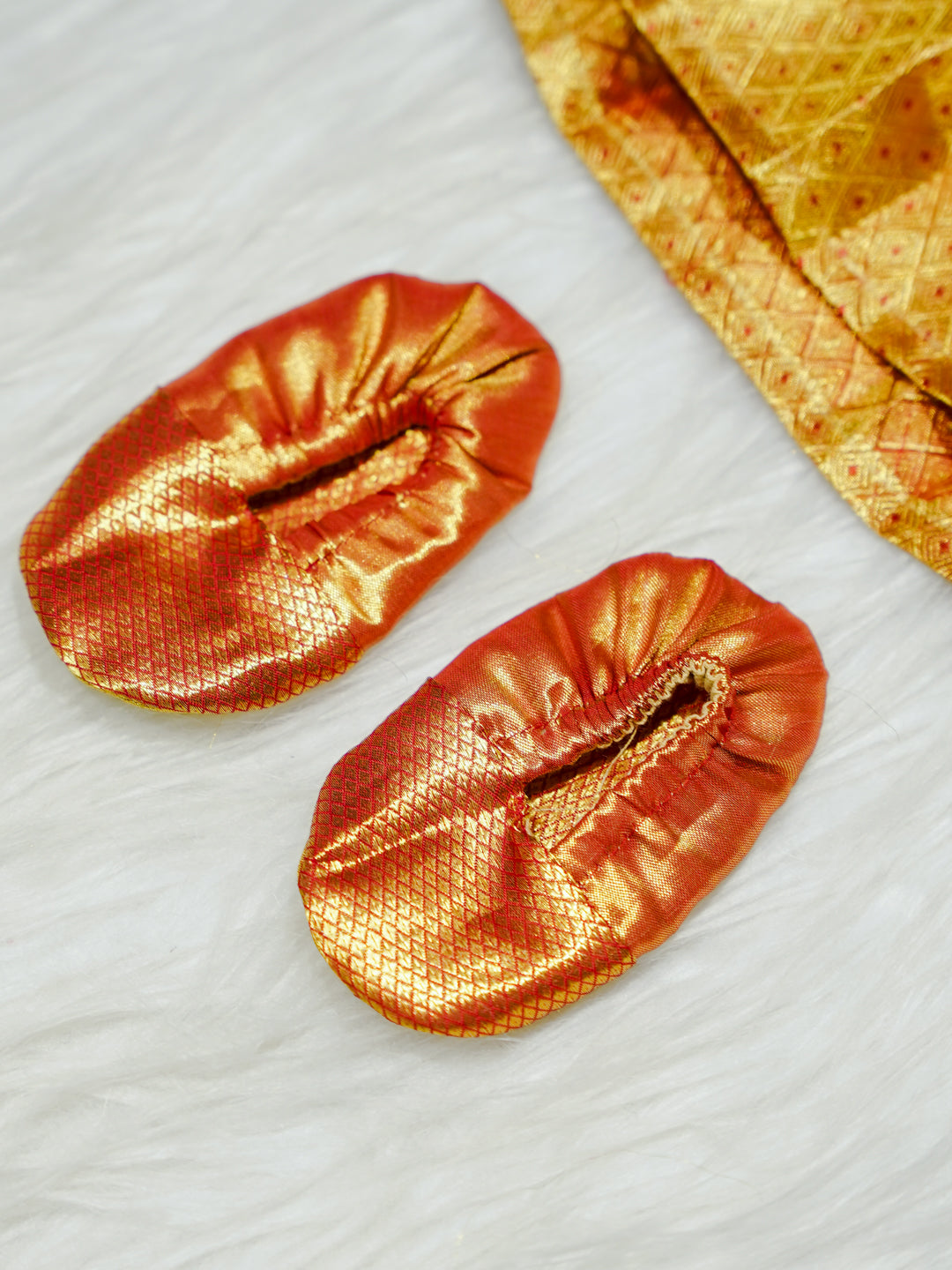 Gold Kanchipuram Silk Baby Gown