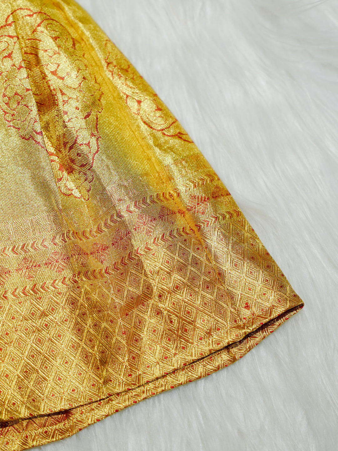 Gold Kanchipuram Silk Baby Gown
