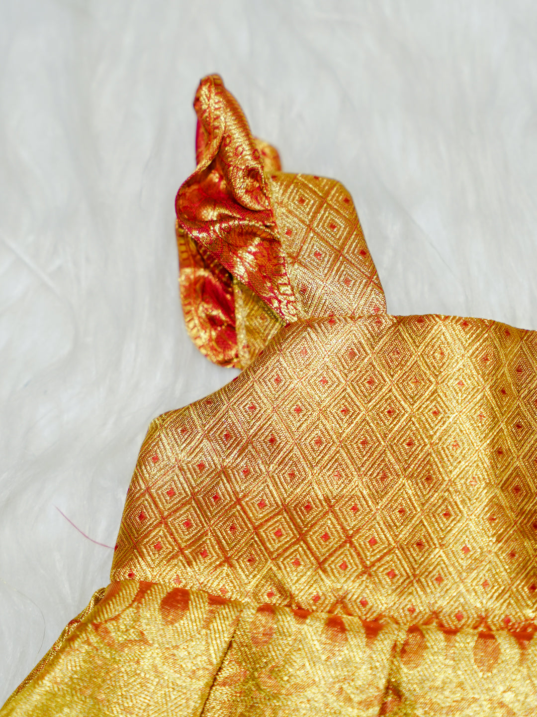 Gold Kanchipuram Silk Baby Gown